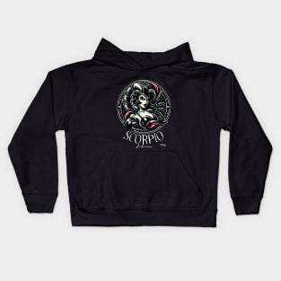 Scorpio's Sting: The Enigmatic Enchanter - Pin up Vintage Retro Zodiac Sign Kids Hoodie